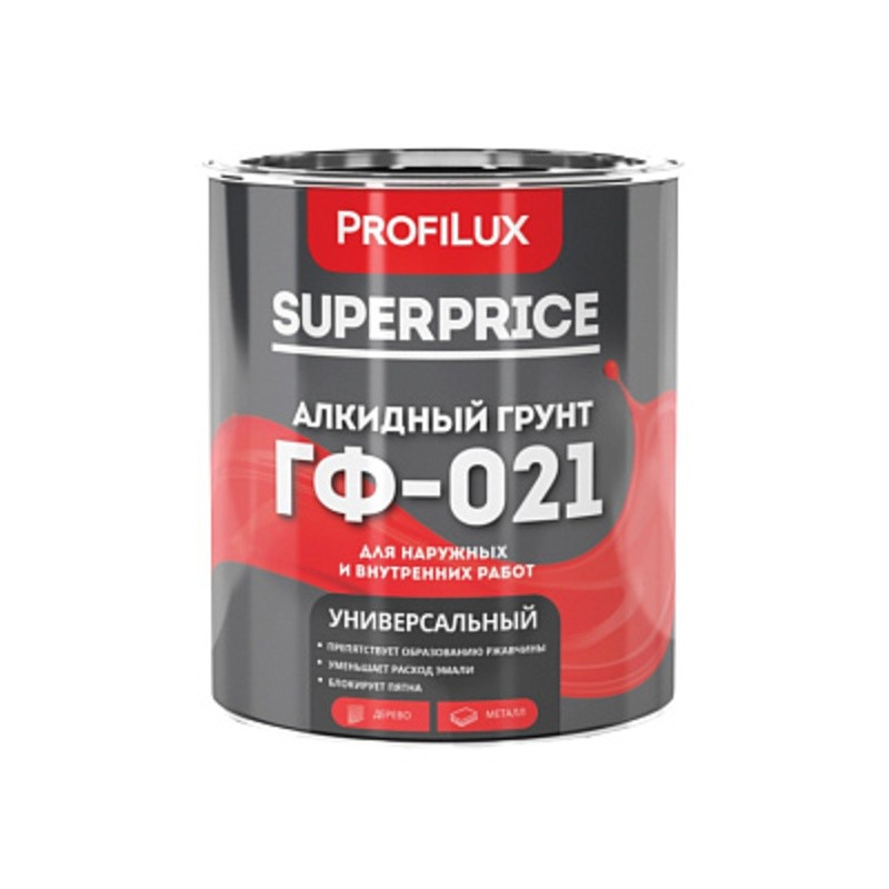 Грунтовка ГФ-021 SUPERPRICE серая 1,9кг Профилюкс