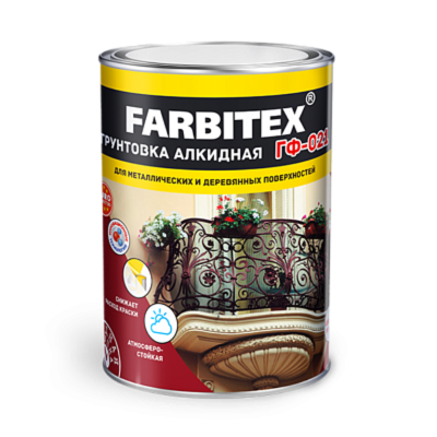 Грунтовка ГФ-021 серый 6кг FARBITEX