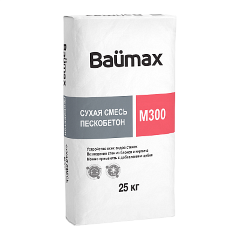 Сухая смесь пескобетон М-300 Baumax 25 кг