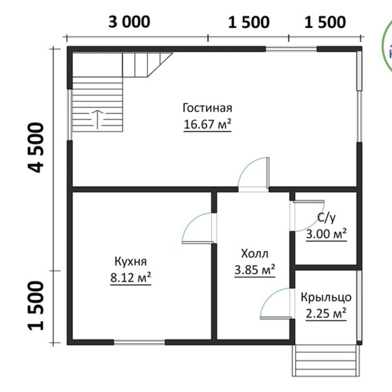 Каркасный дом 6*6 с мансардным этажом