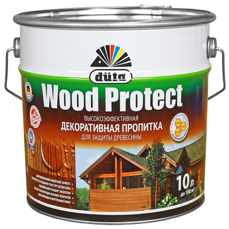 Пропитка WOOD PROTECT тик 10л "Dufa"